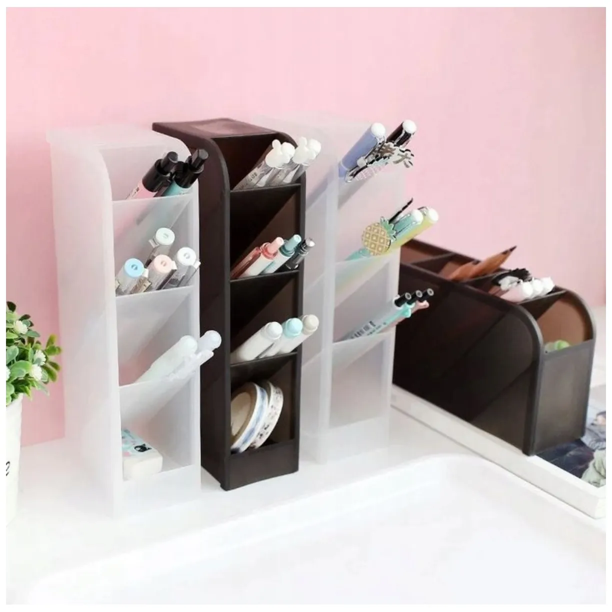 Wielofunkcyjny plastikowy organizer na biurko 7,4x20,3x9cm - obrazek 3