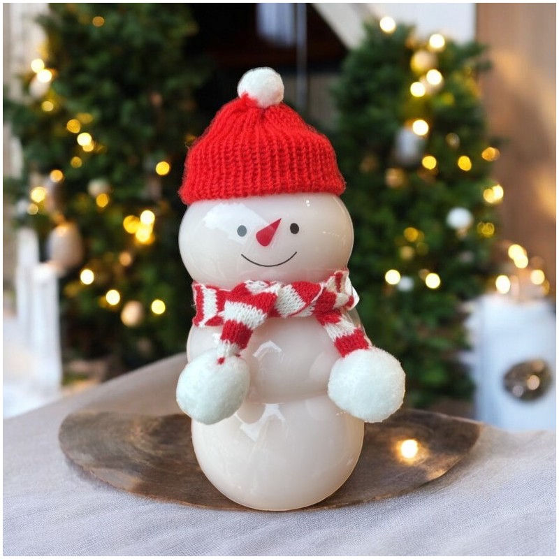 Butelka dekoracyjna 350ML kształt bałwanka z szalikiem i czapeczką 17cm BD40 - obrazek 2