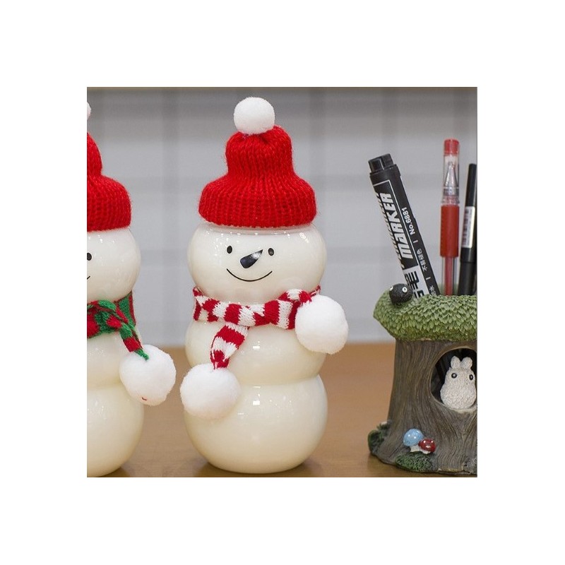 Butelka dekoracyjna 350ML kształt bałwanka z szalikiem i czapeczką 17cm BD40 - obrazek 3