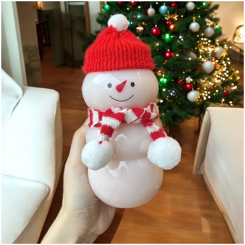 Butelka dekoracyjna 350ML kształt bałwanka z szalikiem i czapeczką 17cm BD40 - obrazek 4