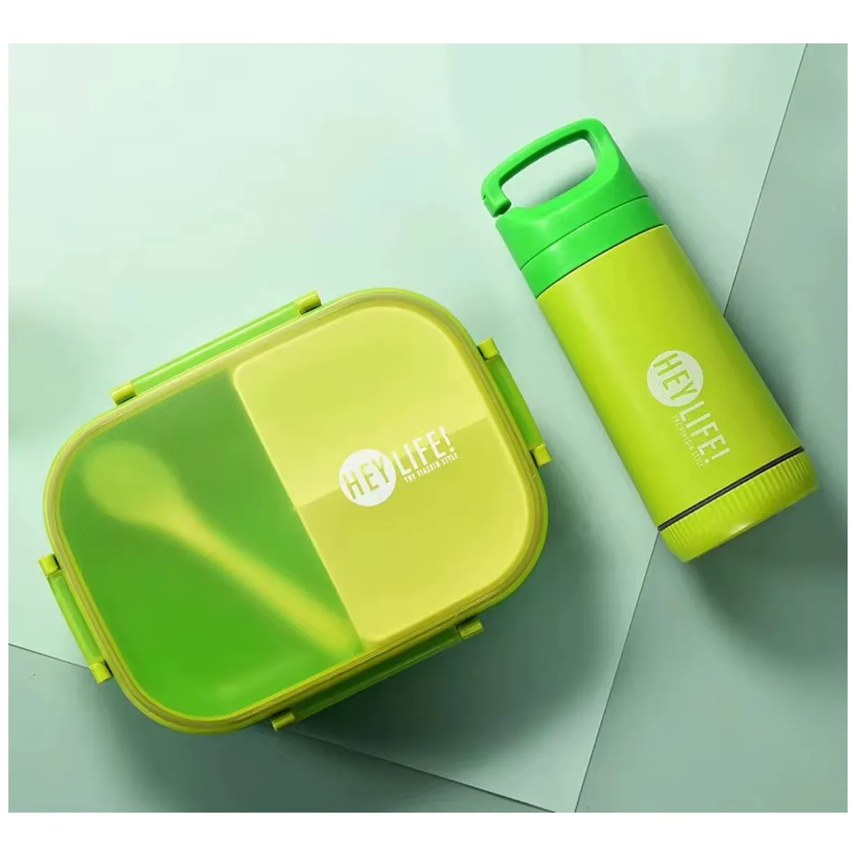 Śniadaniówka LUNCH BOX zestaw z bidonem zielony PJM47ZIE - obrazek 2