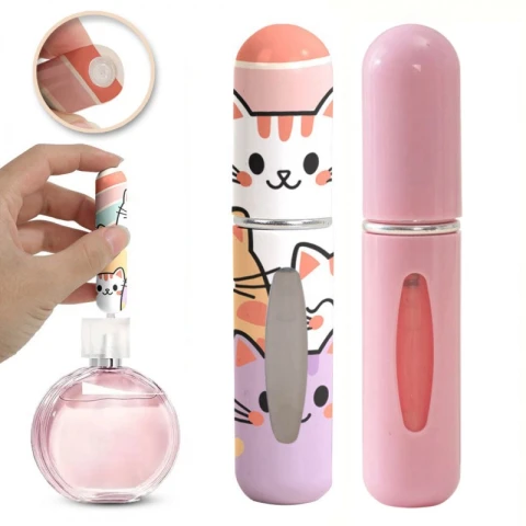 Zestaw 2szt. ATOMIZERÓW podróżnych na perfumy 5ML Kotki dozownik AK19