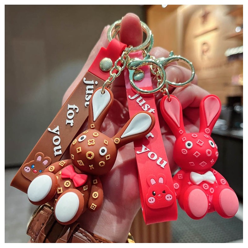 Brelok do kluczy Czerwony Królik BRL245 - obrazek 2