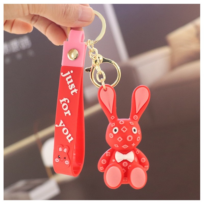 Brelok do kluczy Czerwony Królik BRL245 - obrazek 3