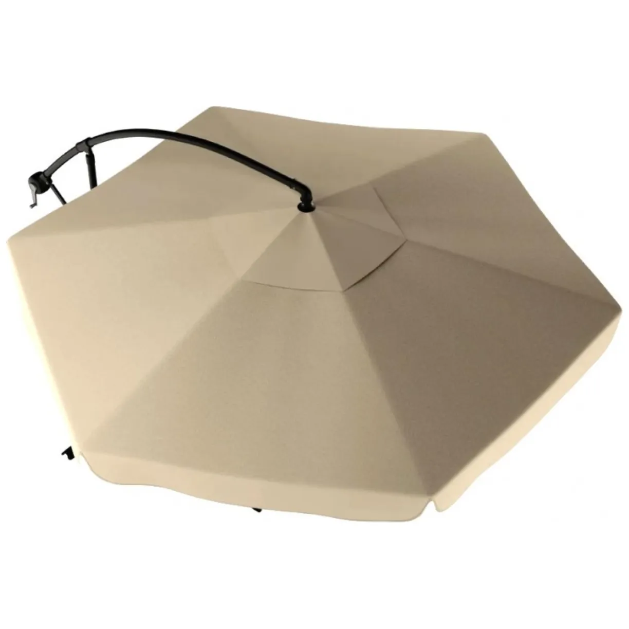 Parasol ogrodowy z wysięgnikiem i falbanką, kremowy 3,5 m. OGP10 - obrazek 9