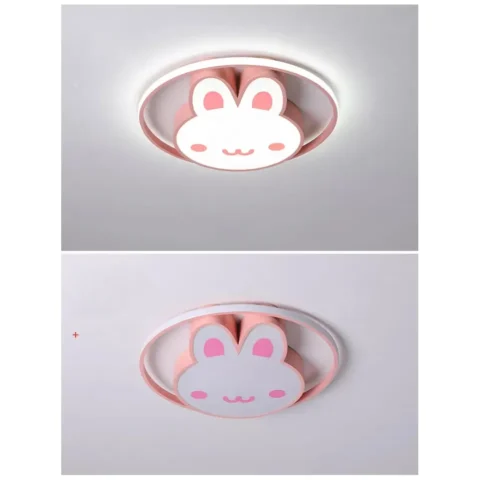 Lampa LED sufitowa plafon do pokoju dziecięcego ściemniana + pilot króliczek
