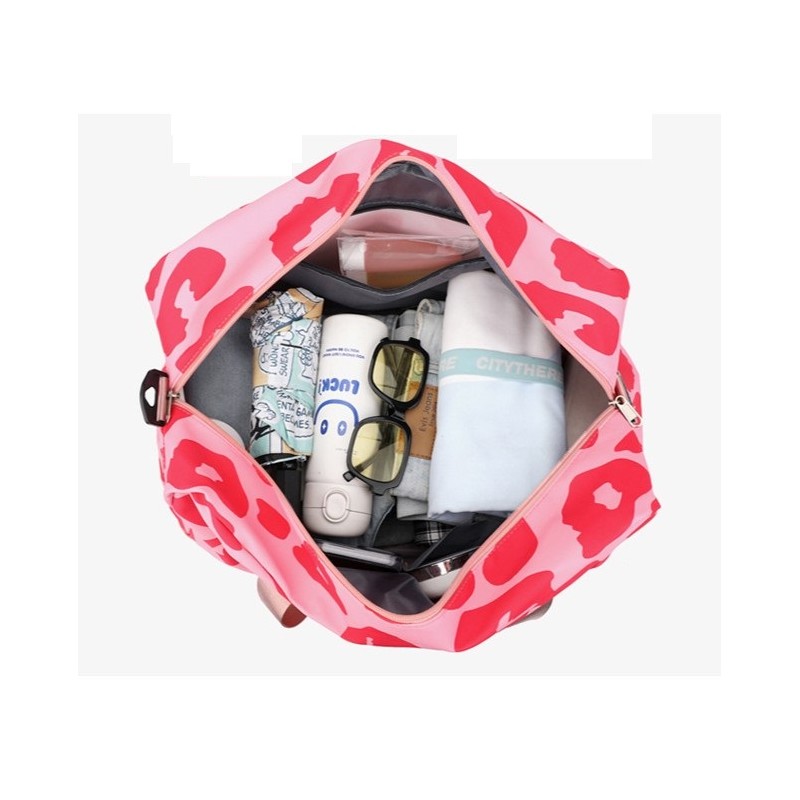 Torba podróżna dwukomorowa różowa PANTERKA 51x25x39cm T264 - obrazek 4