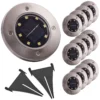 Lampy ogrodowe solarne najazdowe gruntowe czujnik 8LED 12szt. zimny biały