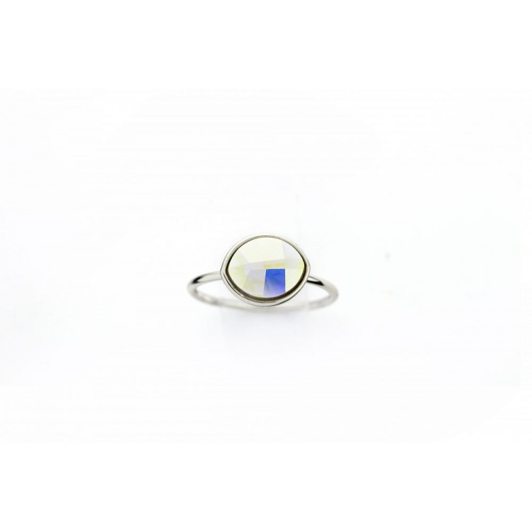 PIERŚCIONEK KRYSZTAŁEK SWAROVSKI STAL PLATEROWANA BIAŁYM ZŁOTEM PST456, Rozmiar pierścionków: US9 EU20