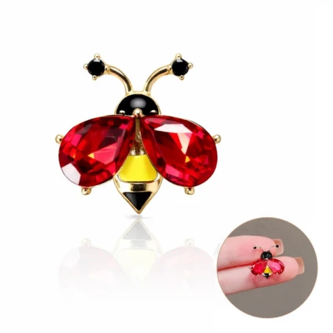 Broszka ozdobna Pins - czerwony Owad BZ230