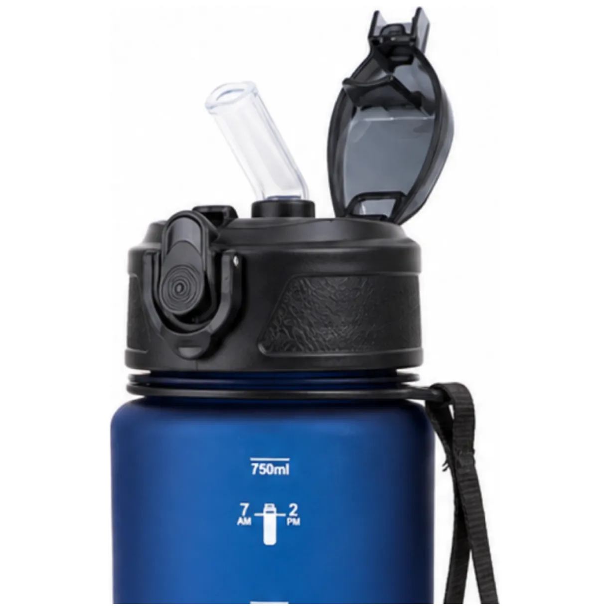 Butelka na wodę, sportowy bidon z miarką 750ML, matowy granat - obrazek 4