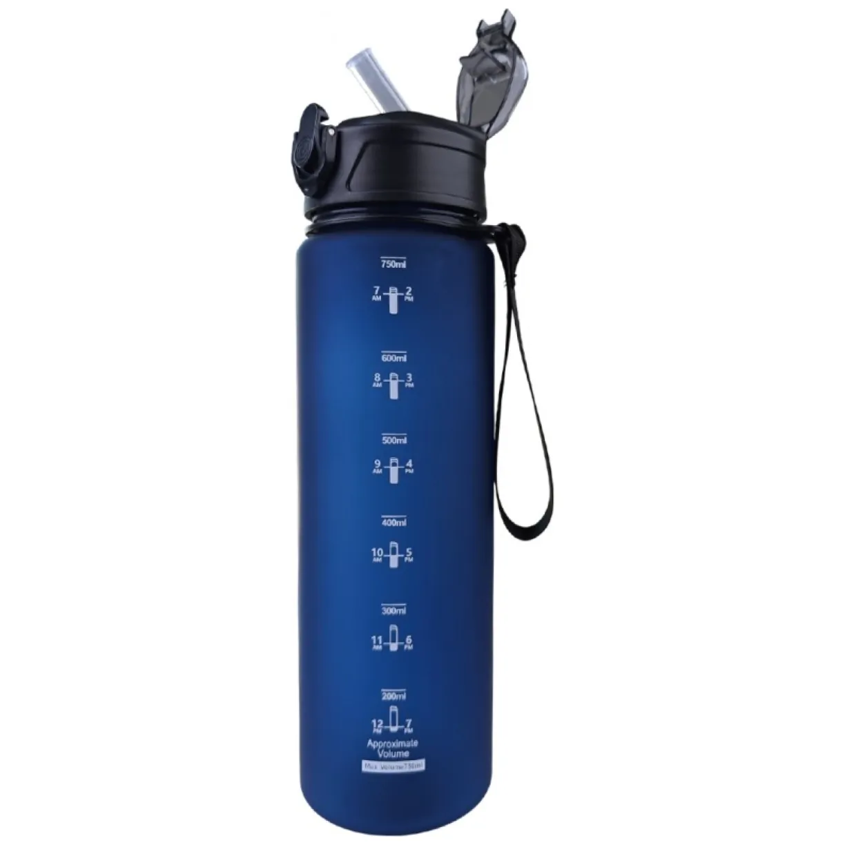Butelka na wodę, sportowy bidon z miarką 750ML, matowy granat - obrazek 6