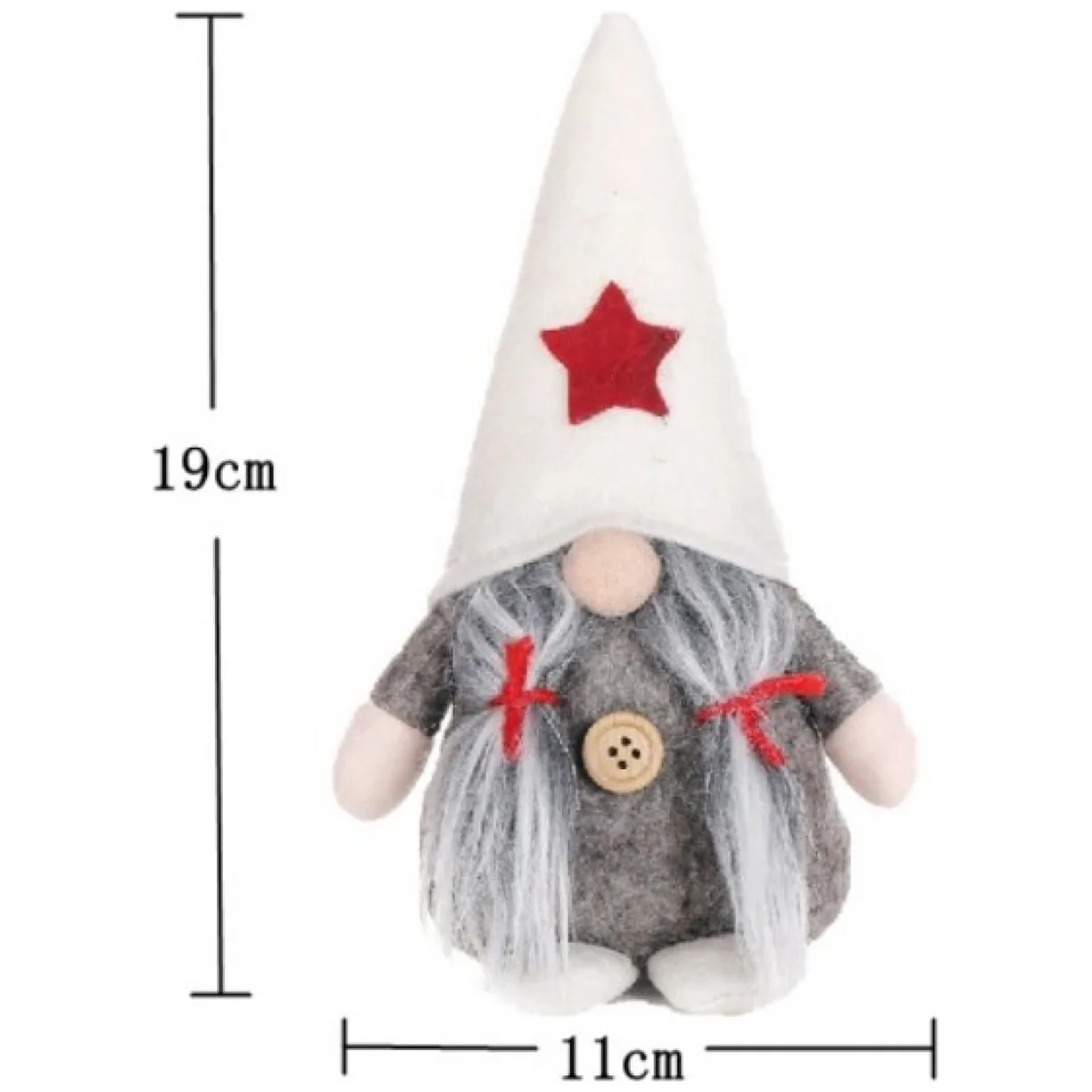 KRASNAL ŚWIĄTECZNY BOŻE NARODZENIE 19 cm Z PLUSZU - obrazek 2