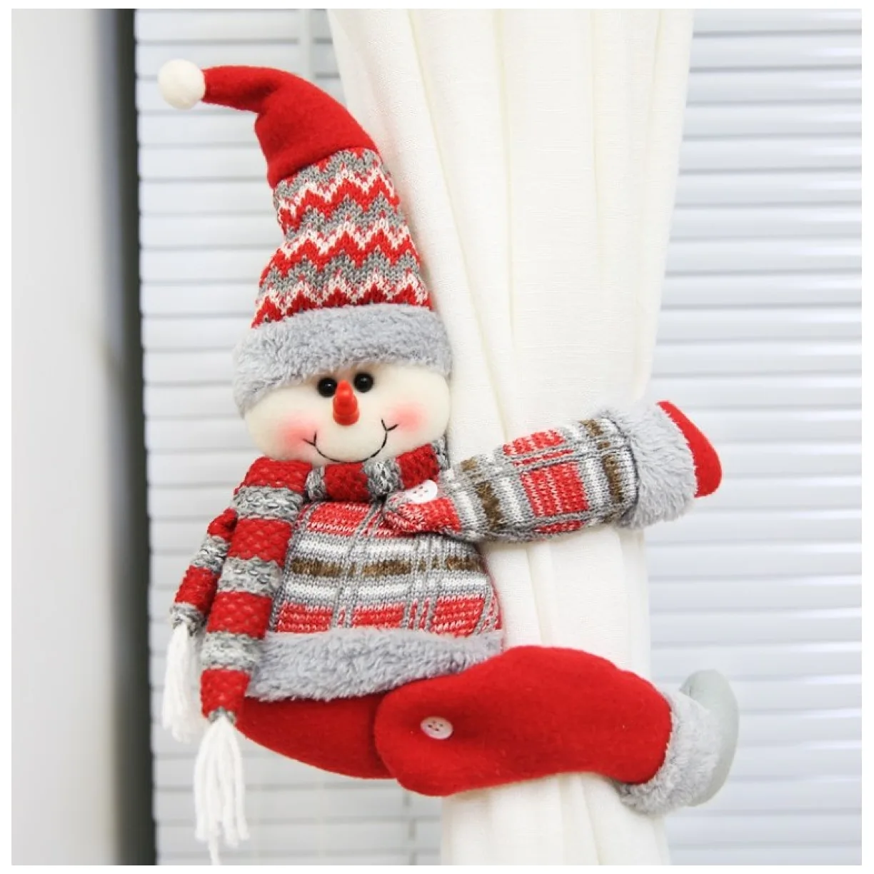 Bałwanek świąteczny Boże Narodzenie na Rzep 34 cm Wzory Norweskie - obrazek 2