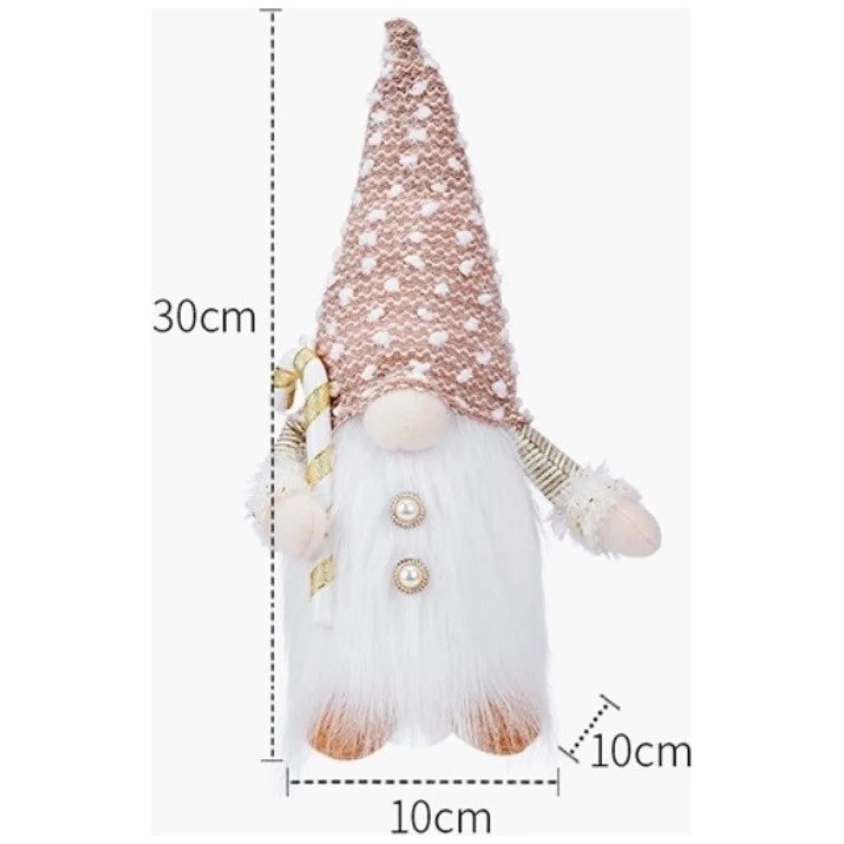 KRASNAL świąteczny świecący na baterie Z PLUSZU 30 cm Boże Narodzenie - obrazek 5