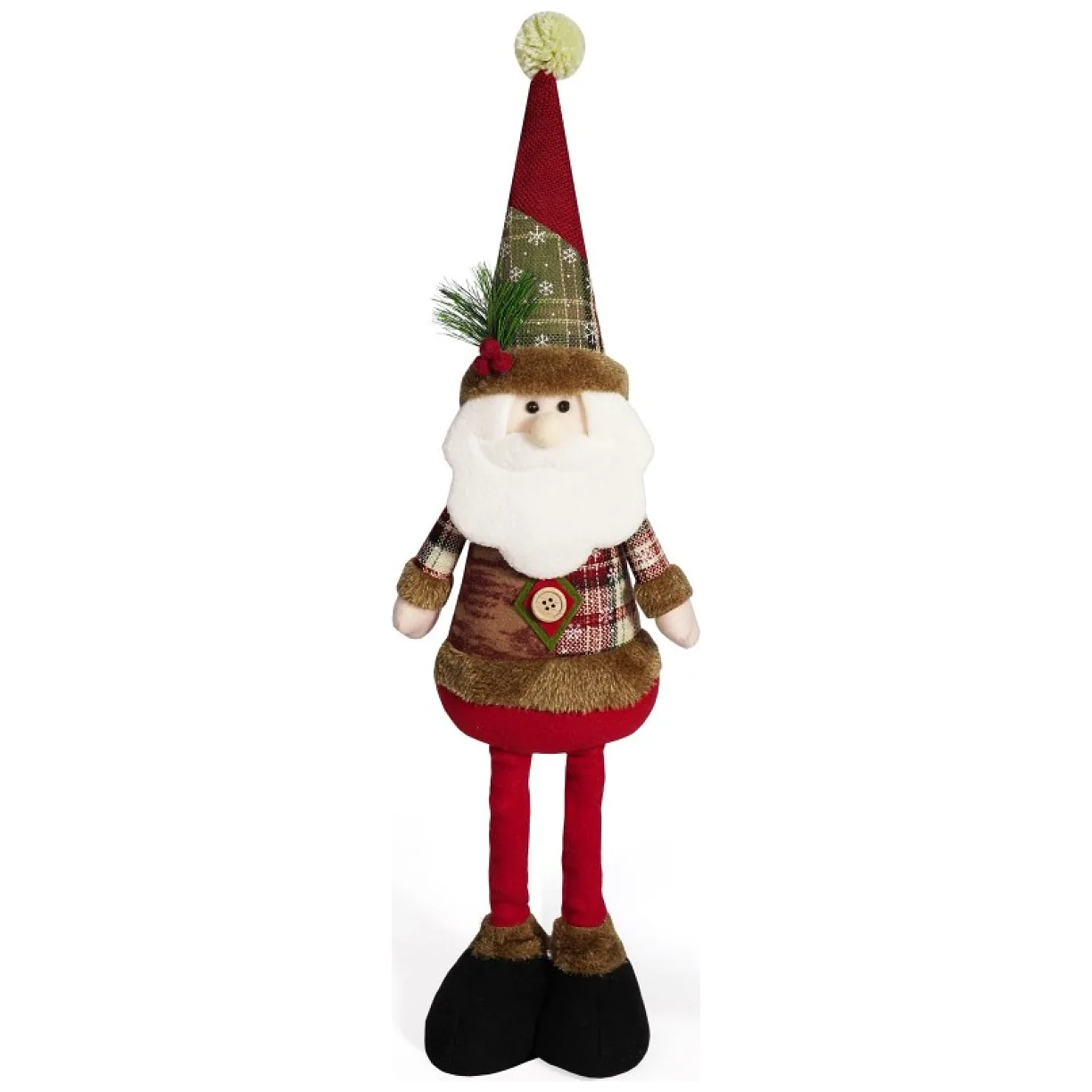 Mikołaj figurka, wyciągane nogi BOŻE NARODZENIE 62 cm Z PLUSZU - obrazek 2