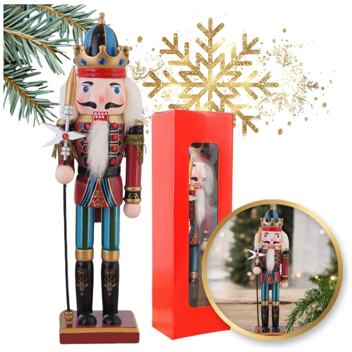 Figurka Dziadek do Orzechów BOŻE NARODZENIE 30 cm