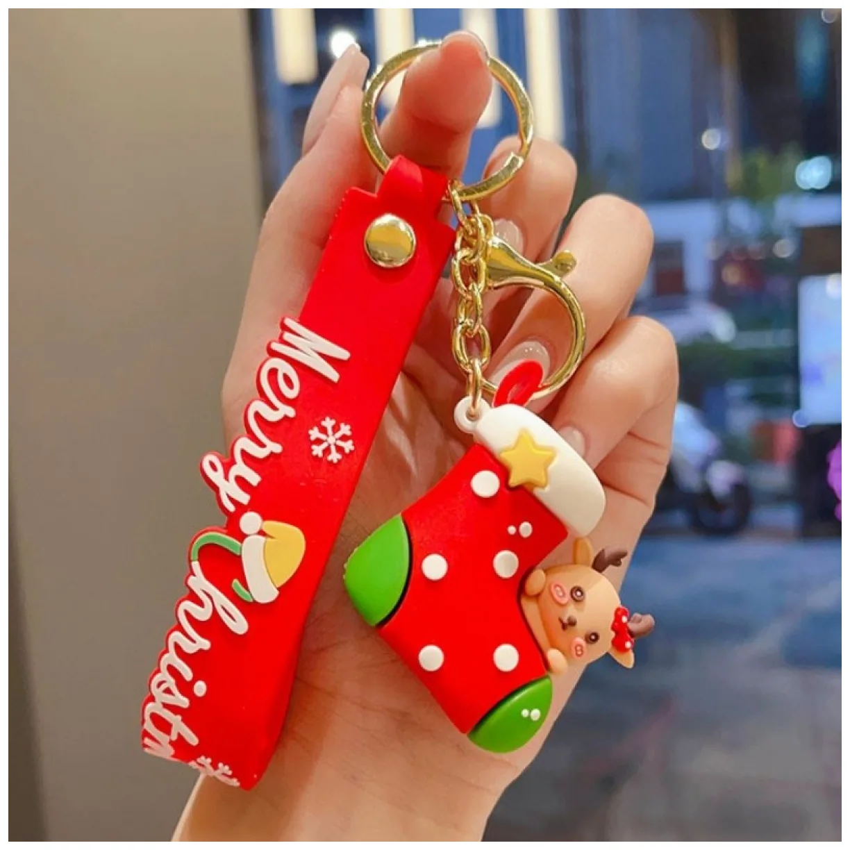 Brelok do kluczy Świąteczna skarpeta, CHRISTMAS - obrazek 2