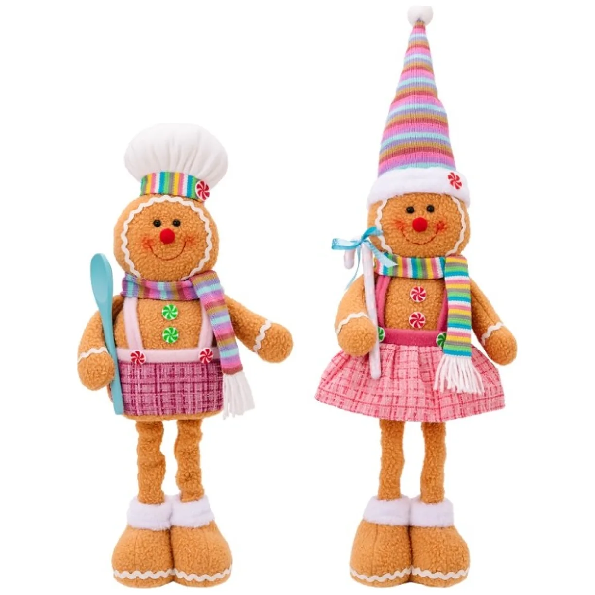 Figurka Pan Pierniczek teleskopowe nogi BOŻE NARODZENIE 52cm Z PLUSZU - obrazek 5