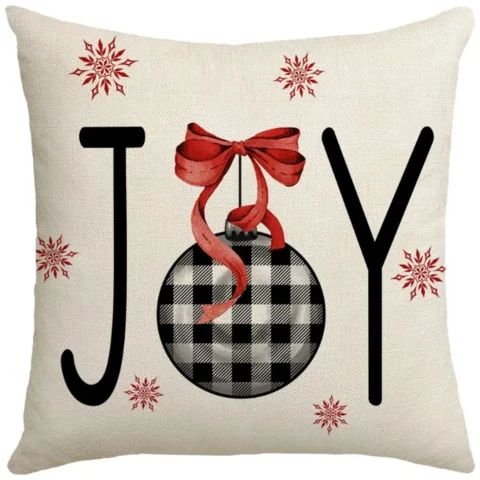 Poszewka na poduszkę 45cm x 45cm motyw świąteczny JOY