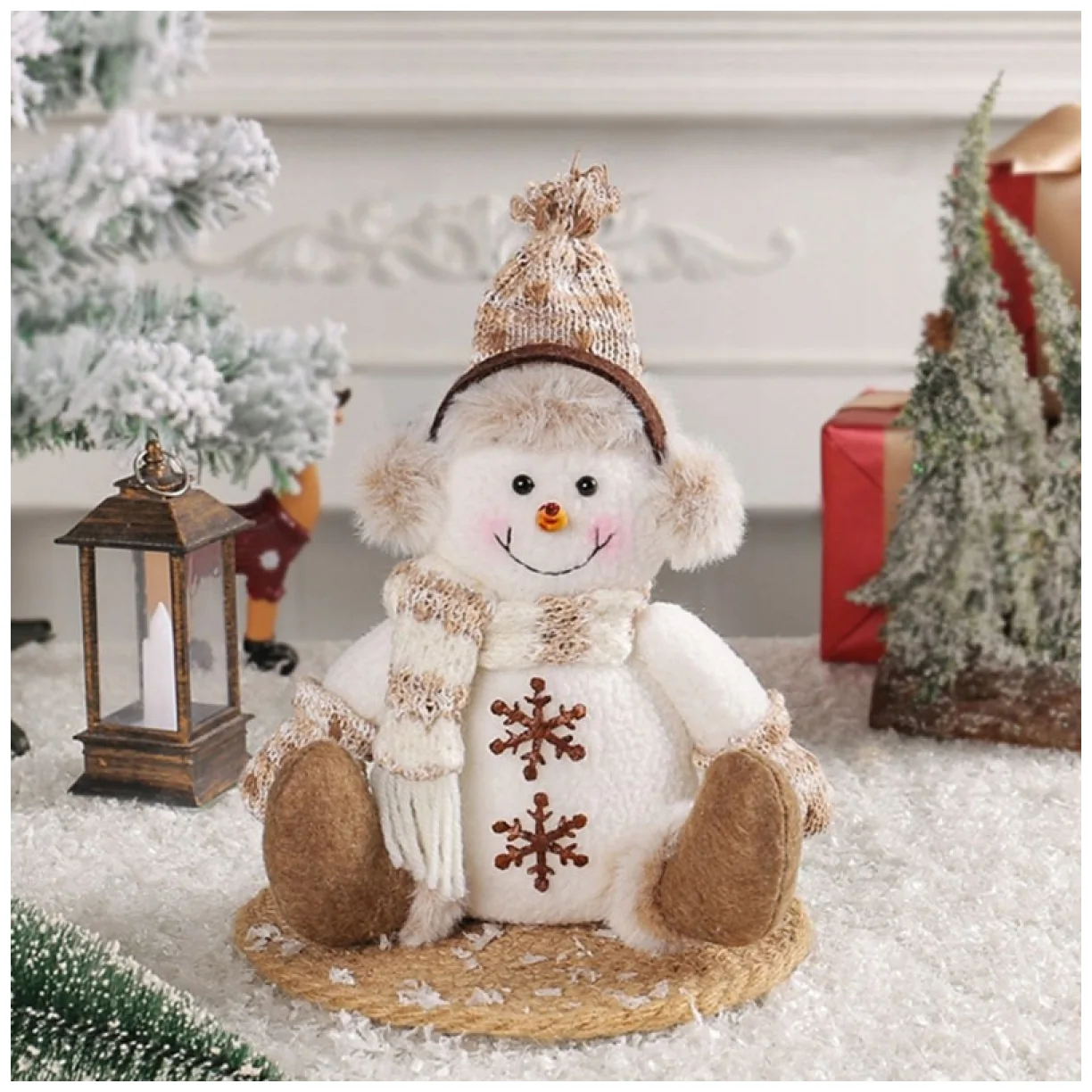 Bałwan świąteczny, BOŻE NARODZENIE 28 cm Z PLUSZU - obrazek 4