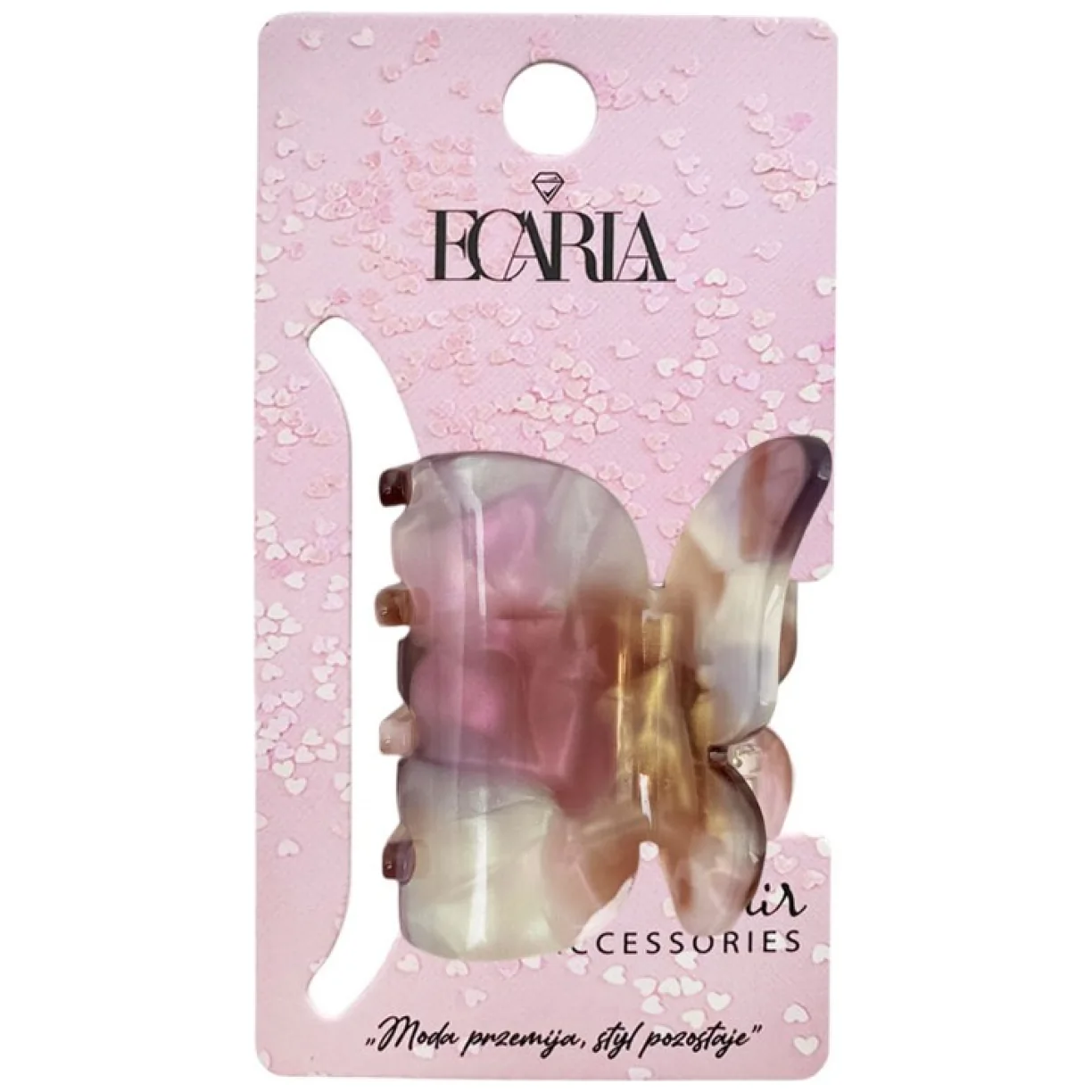 Spinka do włosów, klamra motylek różowy 4 cm