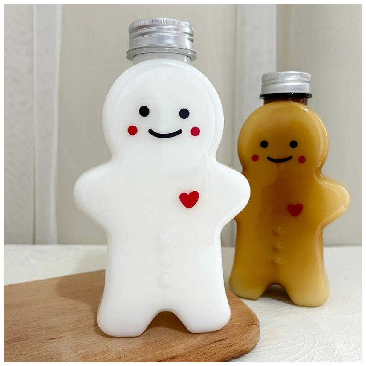 Butelka dekoracyjna 350ML kształt pierniczka z szalikiem i czapeczką 17cm - obrazek 4