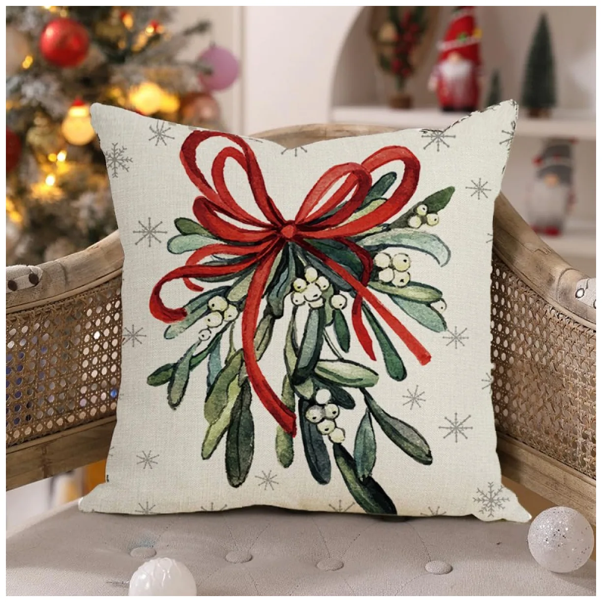 Poszewka na poduszkę 45 x 45 cm motyw świąteczny BOHO - obrazek 2