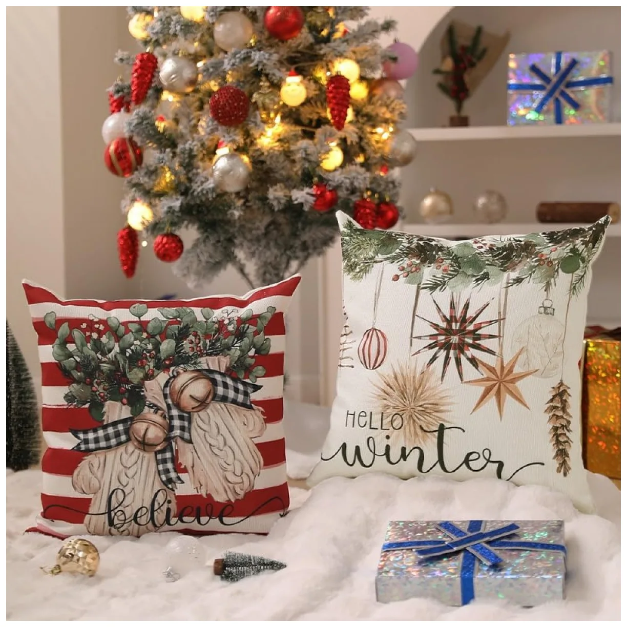 Poszewka na poduszkę 45 x 45 cm motyw świąteczny BOHO - obrazek 4