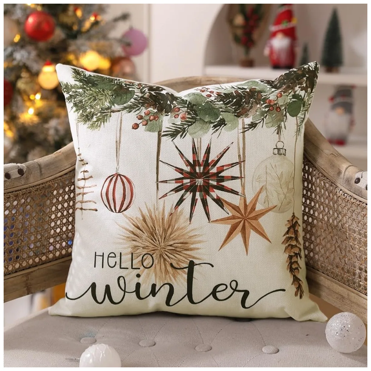 Poszewka na poduszkę 45 x 45 cm motyw świąteczny BOHO - obrazek 4