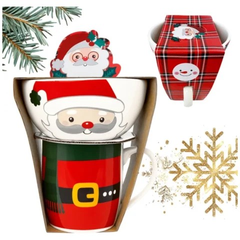 KUBEK ŚWIĄTECZNY 350 ml - zestaw z miseczką 400 ml