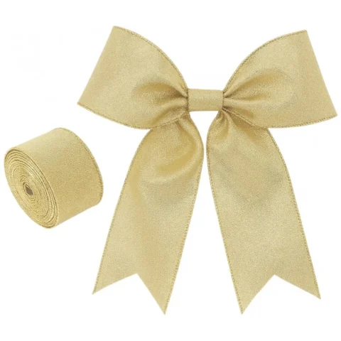 Taśma świąteczna na kokardy, wstążka na prezenty Bożonarodzeniowa 6,3cm x 2m