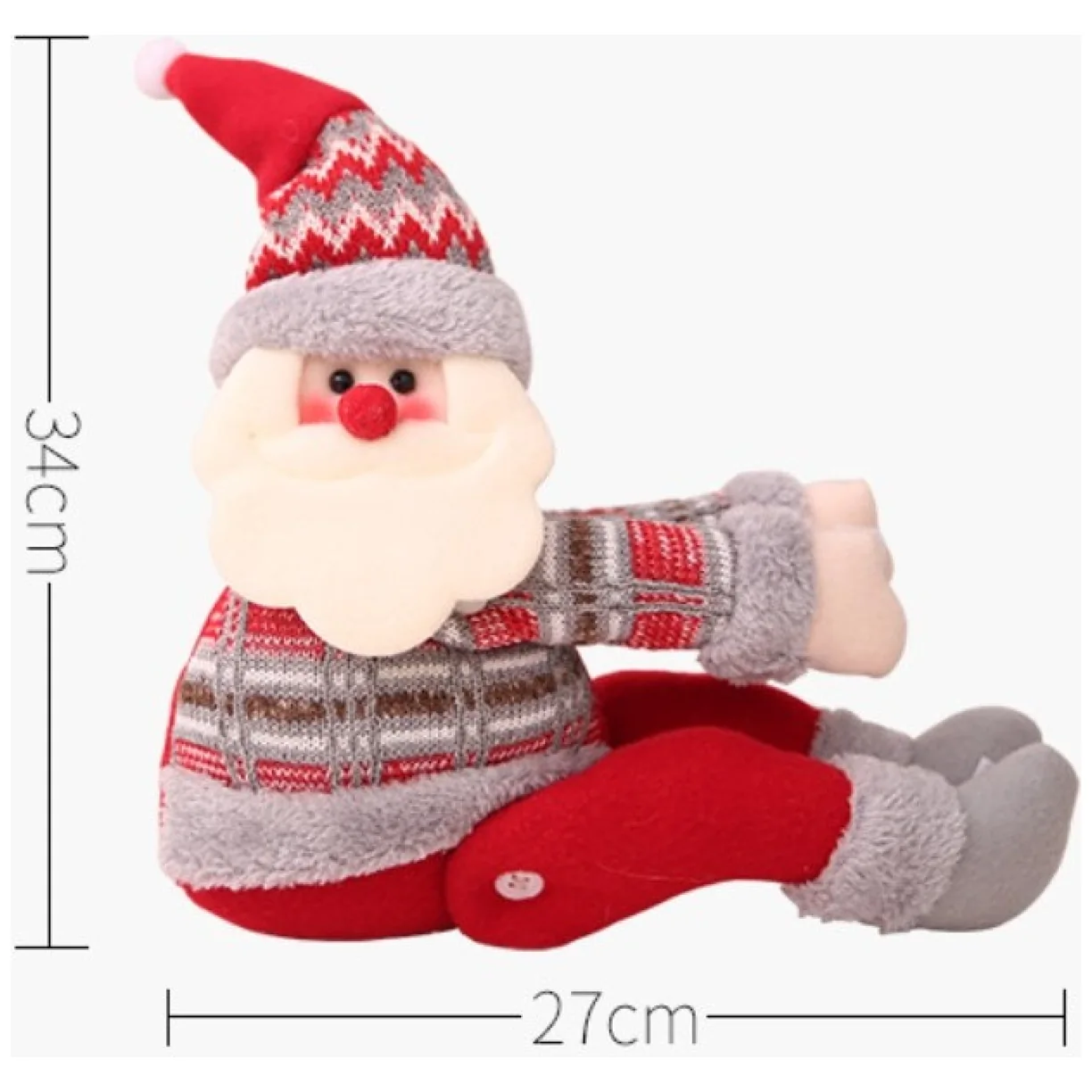 Mikołaj krasnal świąteczny Boże Narodzenie na Rzep 34 cm Wzory Norweskie - obrazek 3