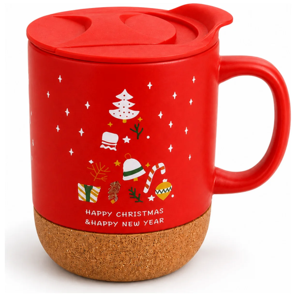 Świąteczny Kubek ceramiczny z korkiem 380 ml z przykrywką + pudełko - obrazek 5