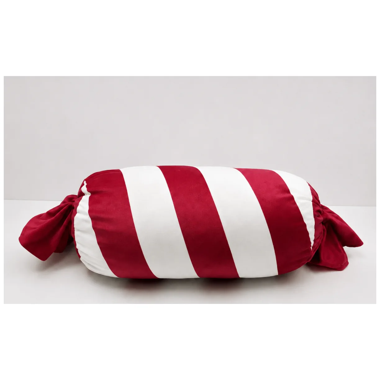 Poduszka w kształcie Świątecznego Cukierka, biało czerwona, piękna welurowa 60cm - obrazek 3