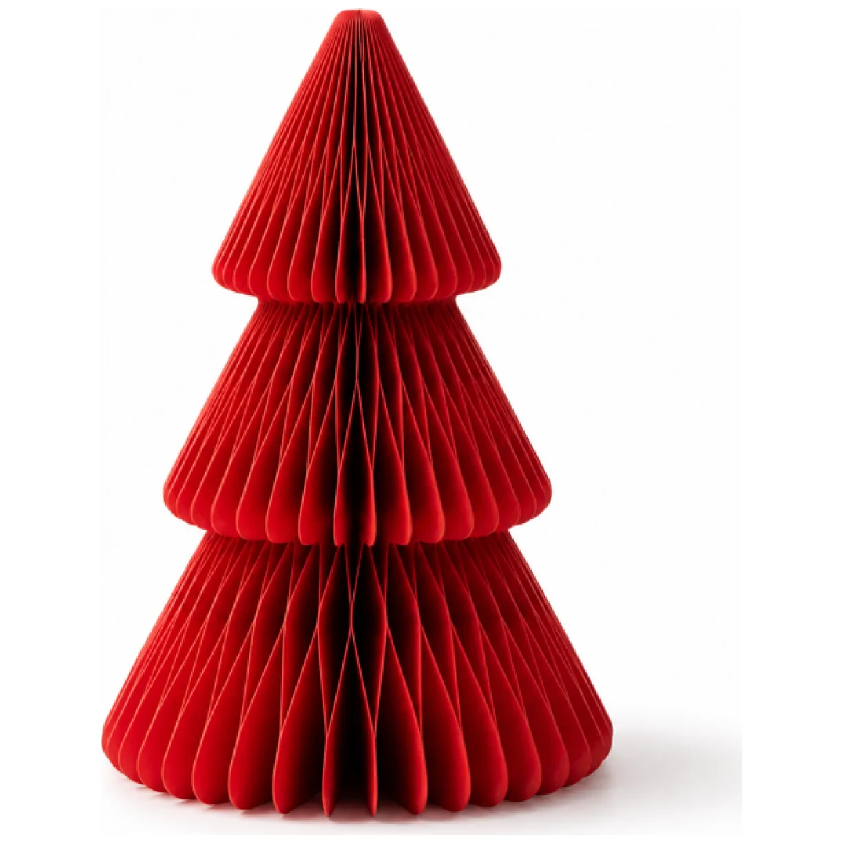 Papierowa dekoracja choinka Bożonarodzeniowa składana, czerwona 30cm - obrazek 7