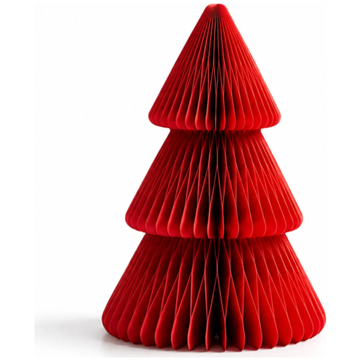 Papierowa dekoracja choinka Bożonarodzeniowa składana, czerwona 20cm - obrazek 7