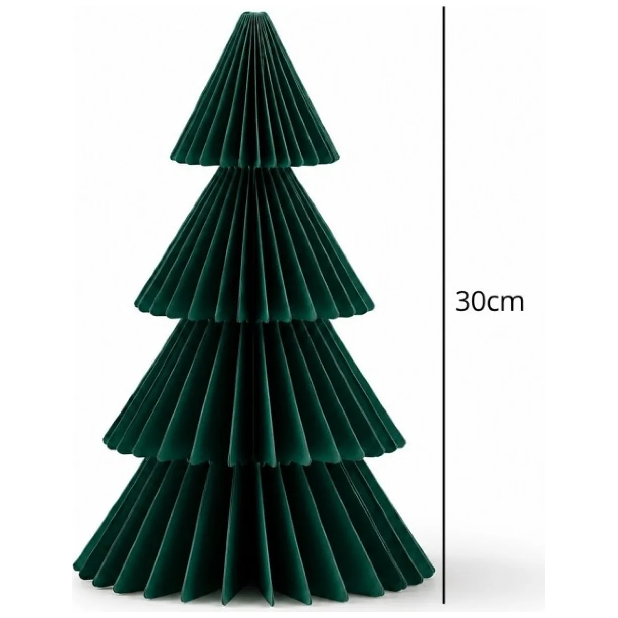 Papierowa dekoracja choinka Bożonarodzeniowa składana, zielona 30cm - obrazek 2