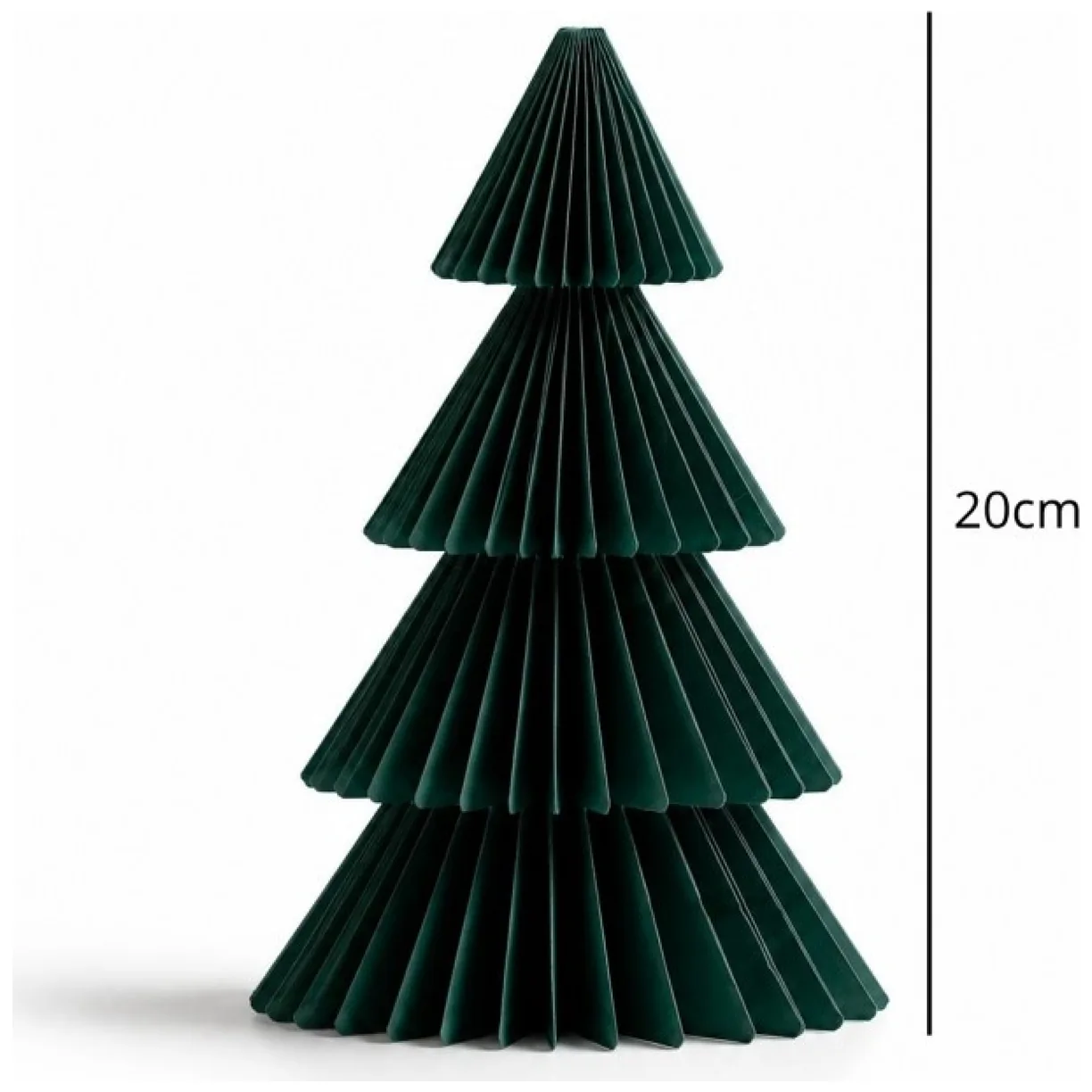 Papierowa dekoracja choinka Bożonarodzeniowa składana, zielona 20cm - obrazek 2