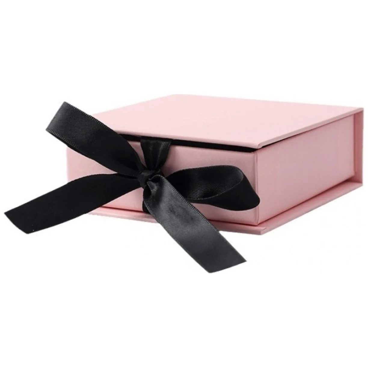 Pudełko prezentowe, ozdobne na biżuterię- rozm. M, 7x7x3,5cm róż ze wstążką - obrazek 7