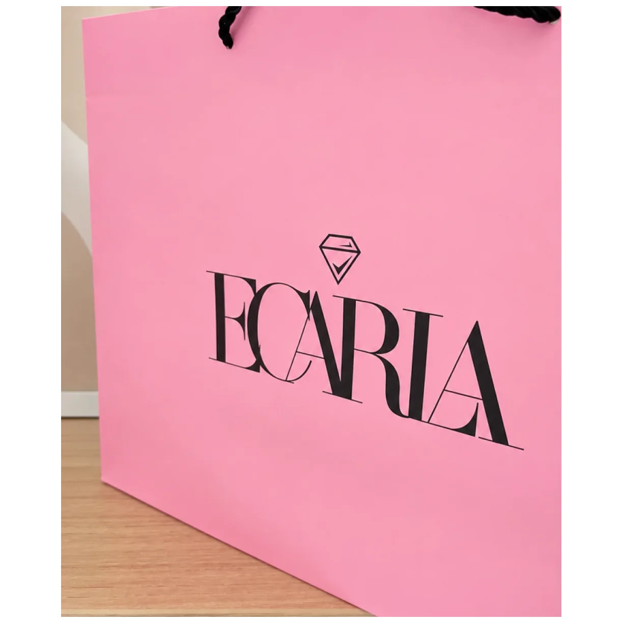 Torba ozdobna prezentowa duża 40x15x29cm, powlekana matowa, różowa z logo - obrazek 4