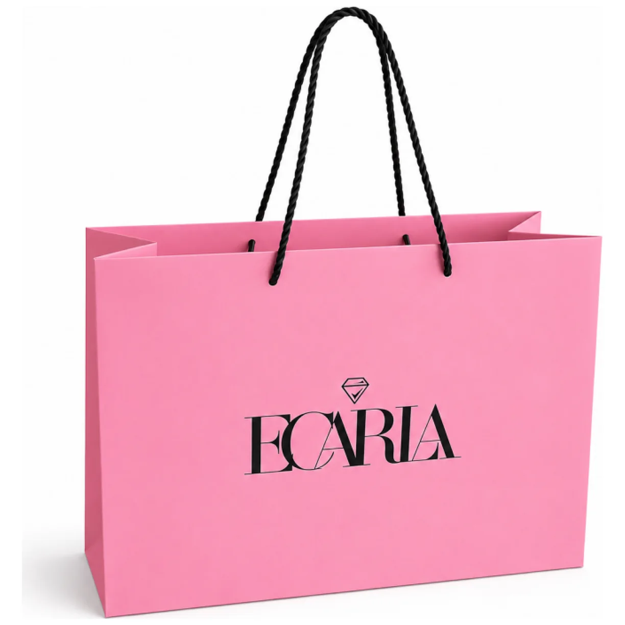 Torba ozdobna prezentowa duża 40x15x29cm, powlekana matowa, różowa z logo - obrazek 9