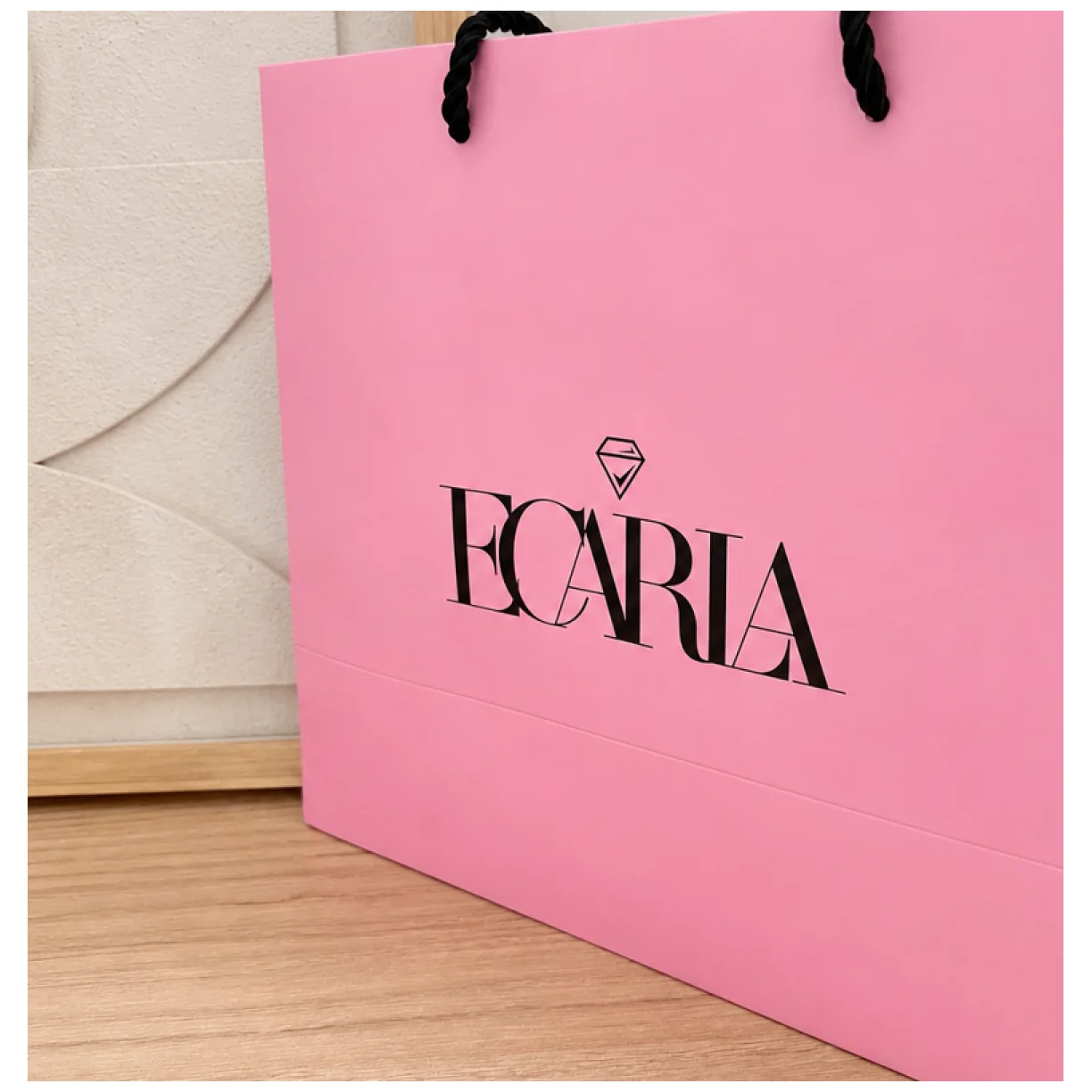 Torba ozdobna prezentowa, średnia 25x12x22cm powlekana matowa, różowa z logo - obrazek 5