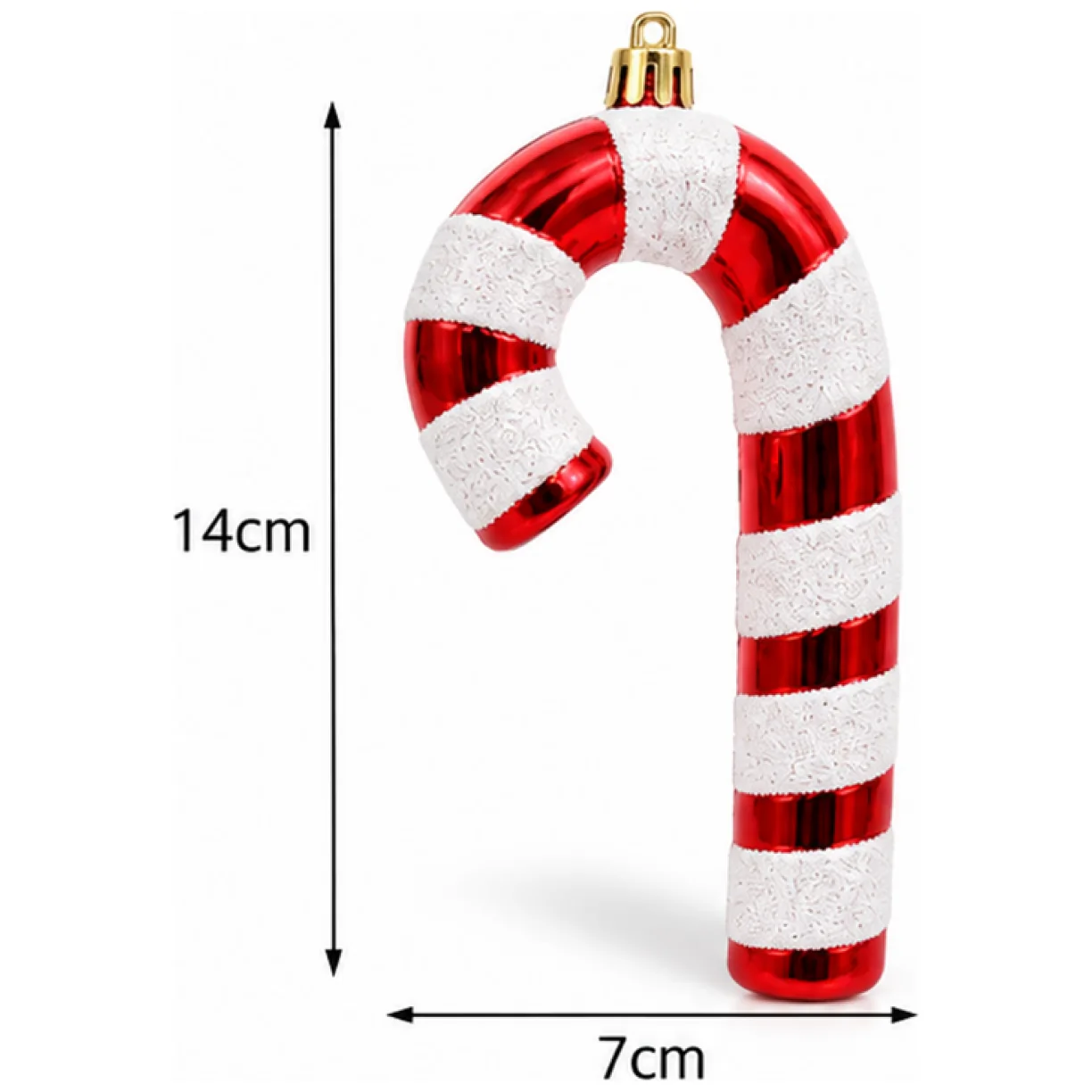 Zestaw 4 bombek choinkowych XL lizaki czerwono-białe 14 cm na choinkę - obrazek 5