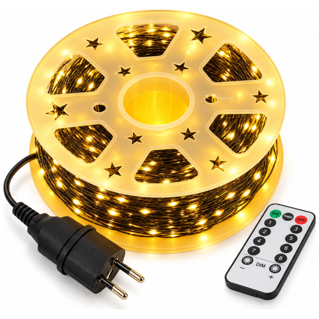 Zewnętrzne/ wewnętrzne lampki choinkowe drucik 1000 LED 100m, ciepłe białe - obrazek 5