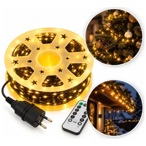 Zewnętrzne/ wewnętrzne lampki choinkowe drucik 1000 LED 100m, ciepłe białe