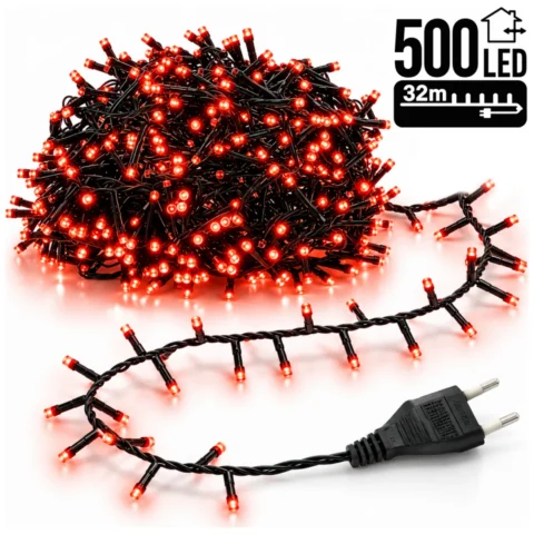 Światełka lampki wewnętrzne/zewnętrzne 500 LED CZERWONE