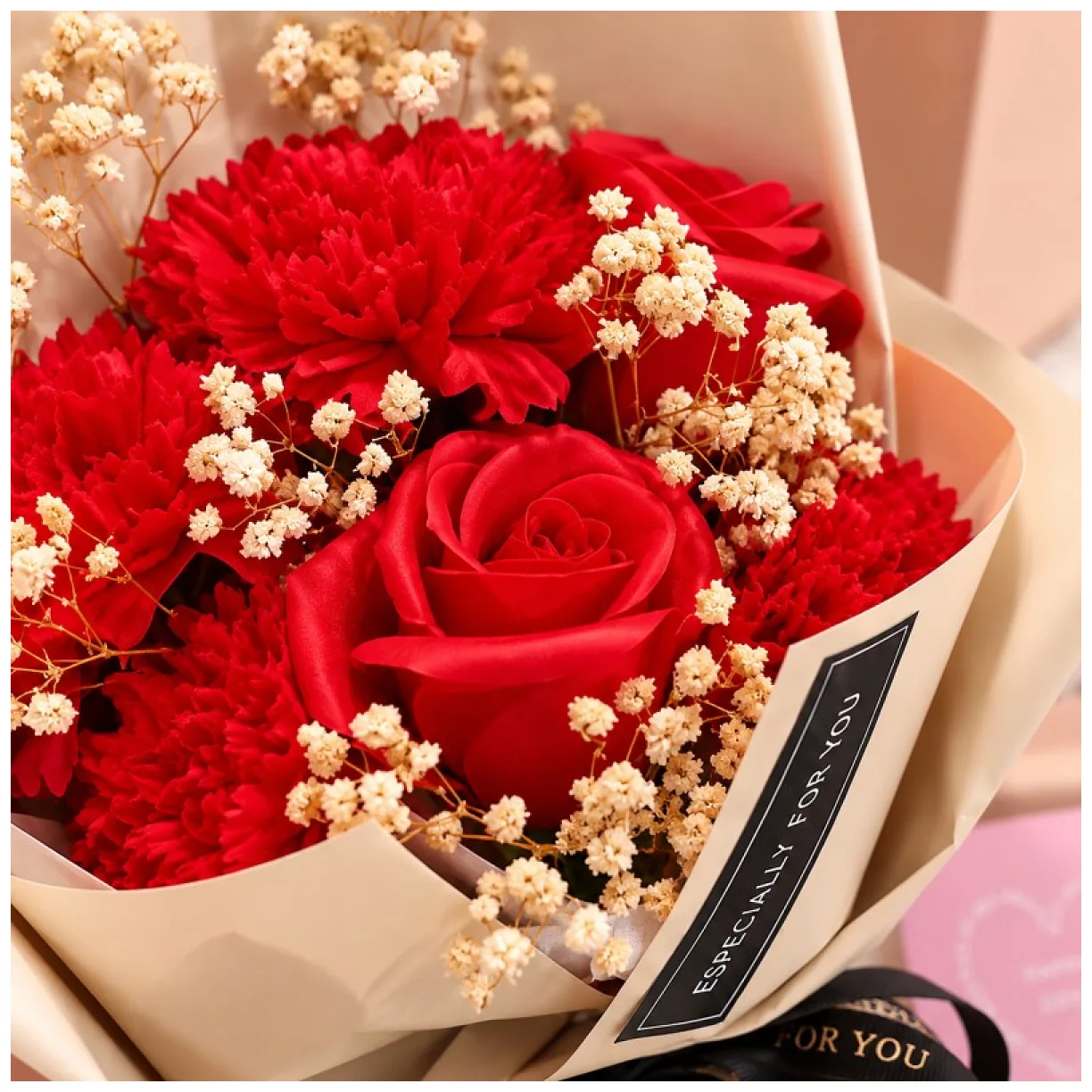 Bukiet zapachowych kwiatów mydlanych w pudełku 6 szt. flower box - obrazek 3
