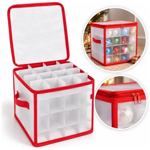 ORGANIZER, pudełko na BOMBKI 64szt, ozdoby świąteczne, przechowywanie 30x30cm