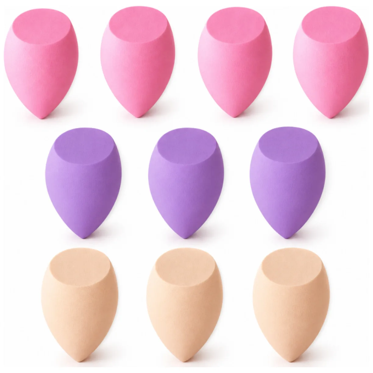 Zestaw 10szt. miękkich gąbeczek do makijażu, blender PASTEL VIOLET